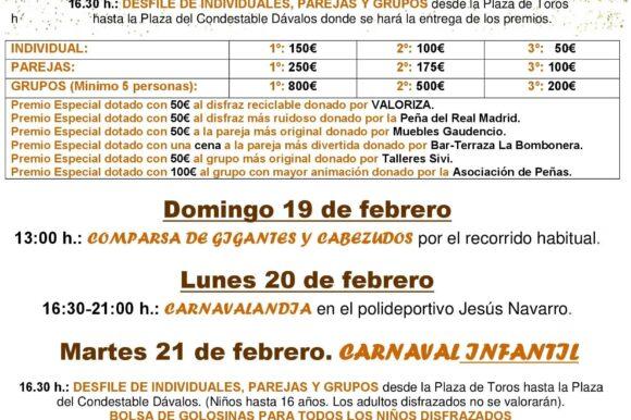EL AYUNTAMIENTO DE ARENAS DE SAN PEDRO REPARTIRÁ MÁS DE 5.000€ EN LOS CARNAVALES 2023