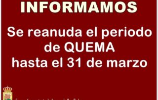 Cartel reanudacion quema Web del Ayuntamiento de Arenas de San Pedro