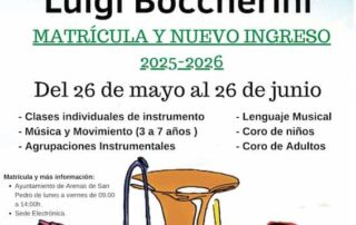 Matrícula y solicitud nuevos ingresos para formar parte de la Escuela Municipal de Música "Luigi Boccherini" 2 Web del Ayuntamiento de Arenas de San Pedro