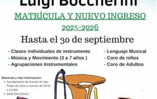 Matrícula y solicitud nuevos ingresos para formar parte de la Escuela Municipal de Música «Luigi Boccherini» 2 Web del Ayuntamiento de Arenas de San Pedro