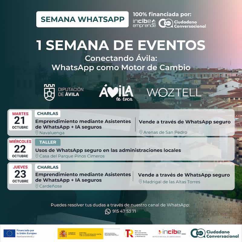 Cartel Charlas Web del Ayuntamiento de Arenas de San Pedro