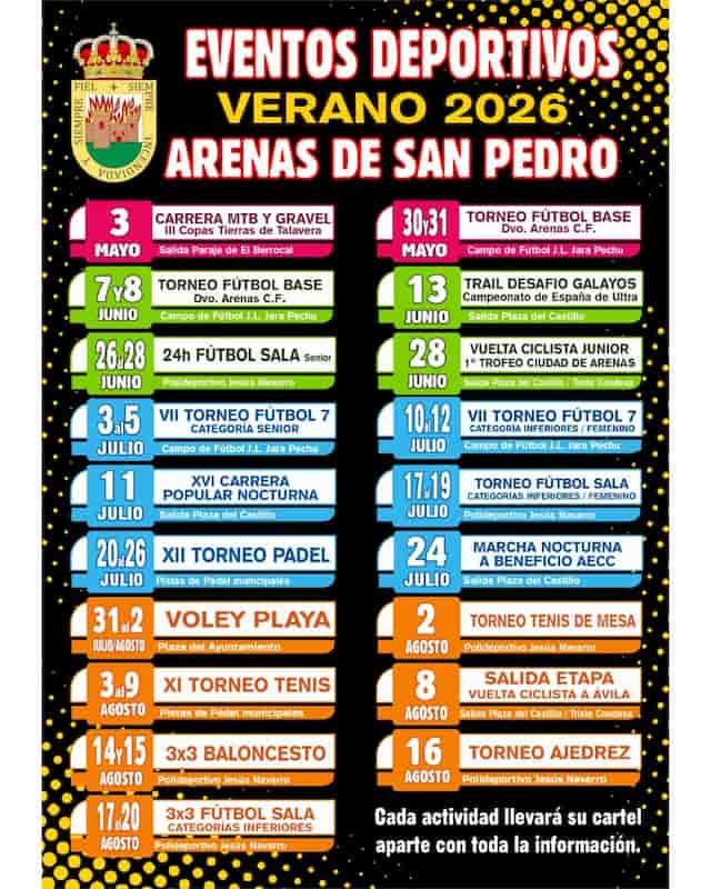eventos verano Web del Ayuntamiento de Arenas de San Pedro
