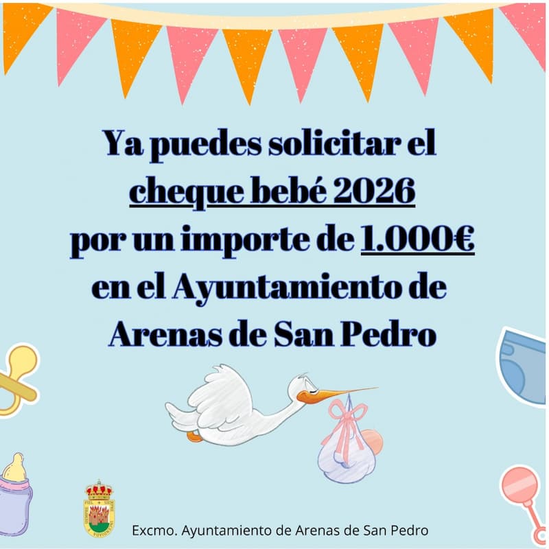 Cheque bebe Web del Ayuntamiento de Arenas de San Pedro