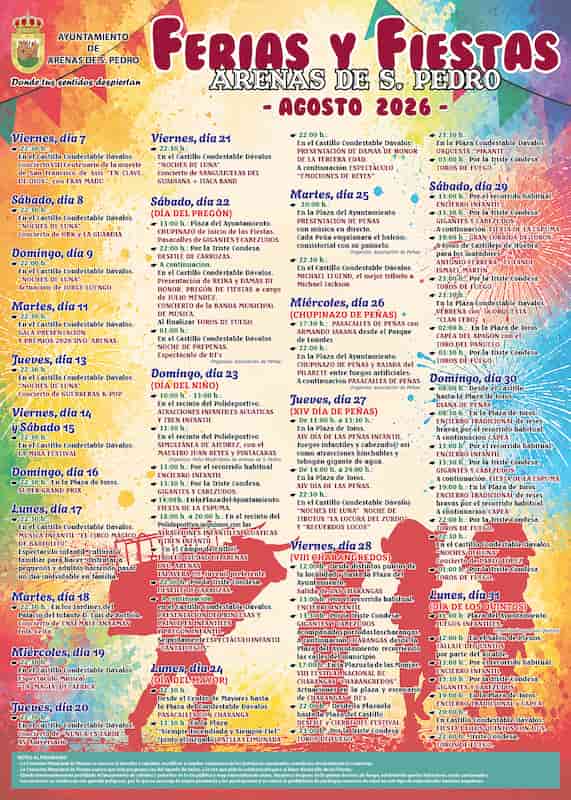 CARTEL FERIAS Y FIESTAS 2026 Web del Ayuntamiento de Arenas de San Pedro