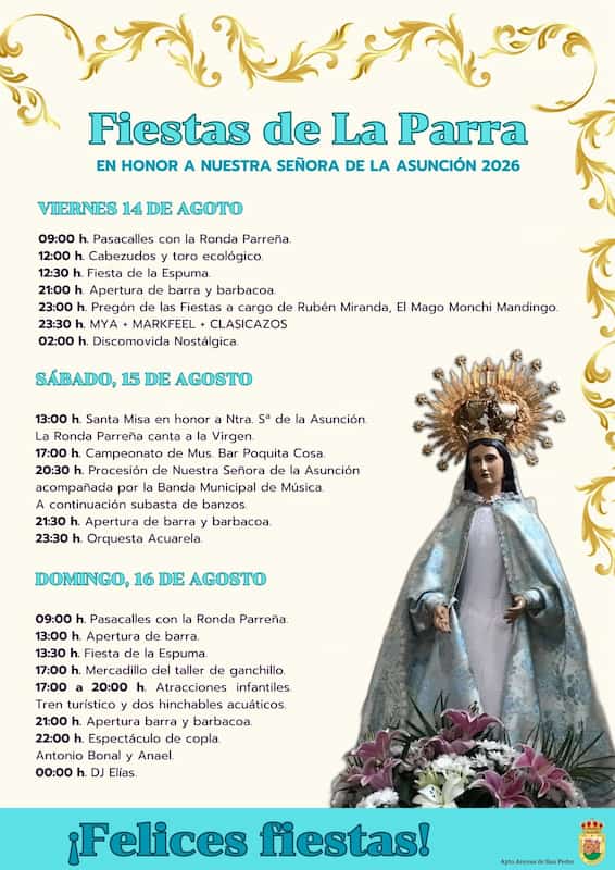 Fiestas Asuncion La Parra Web del Ayuntamiento de Arenas de San Pedro